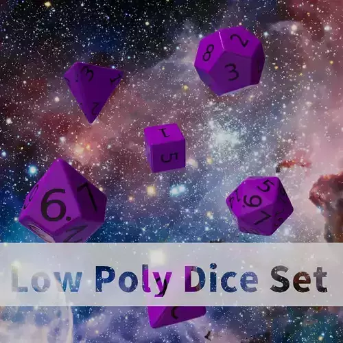 Purple Plastic Dice Set