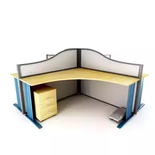 Angular Wooden Table 3D model