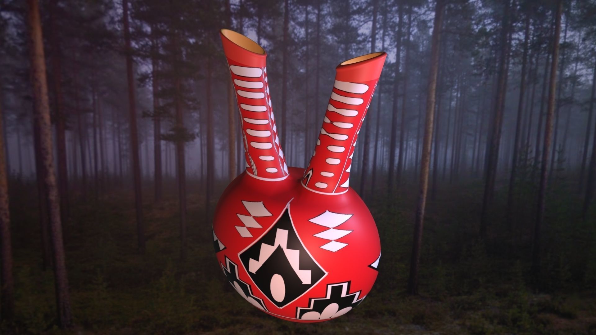 Native American pottery 8 3D model_4