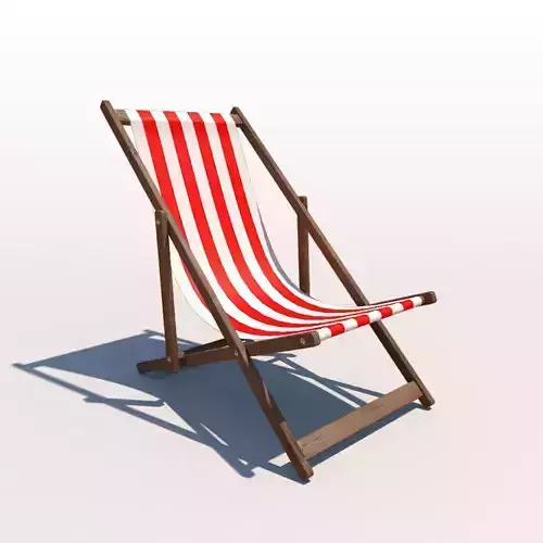 Deck Chair - Red 3D model