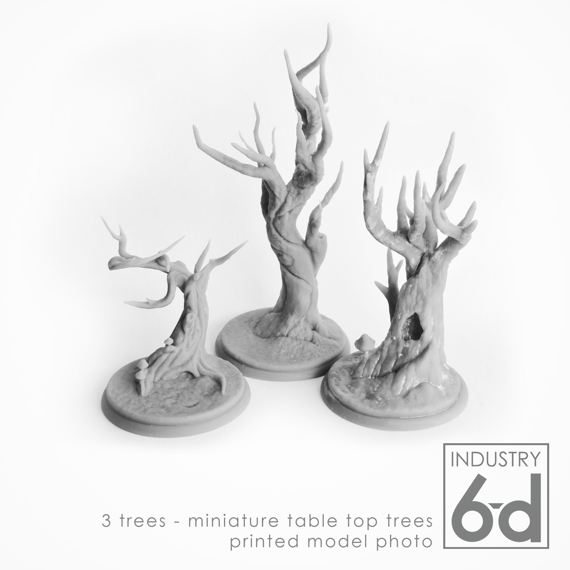 3 Trees - Miniature Tabletop Trees 3D print model_2