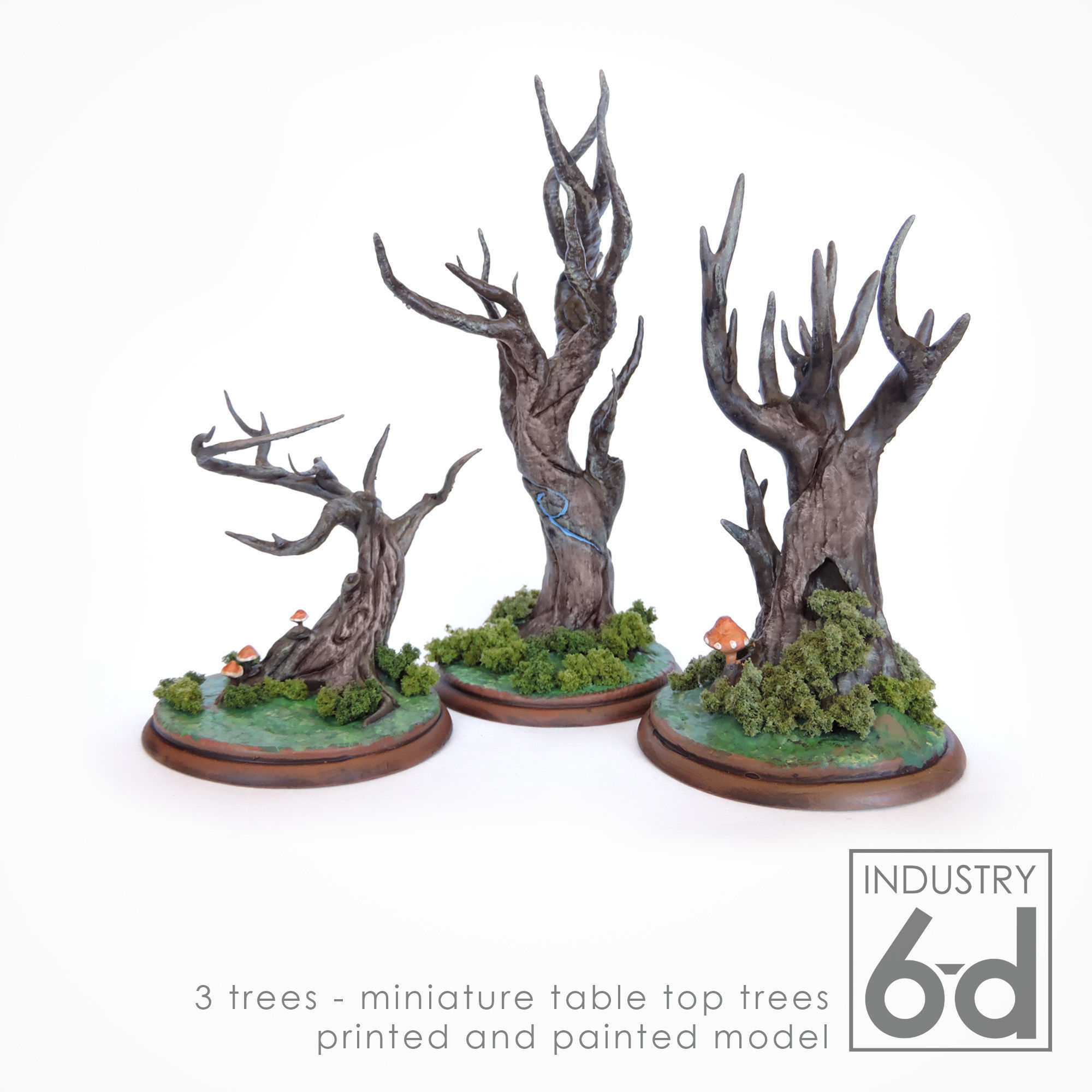 3 Trees - Miniature Tabletop Trees 3D print model_3