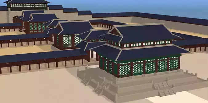 Voxel Korean traditional castle Pack