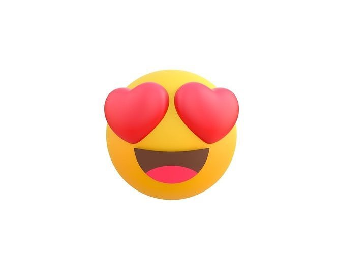 Heart Eyes Emoji Low-poly 3D model