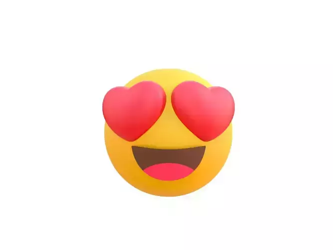 Heart Eyes Emoji Low-poly 3D model