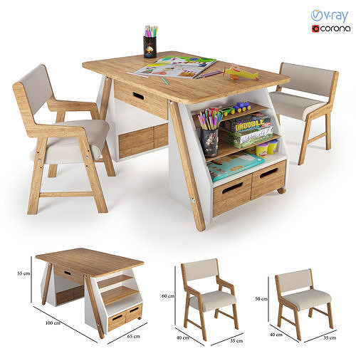 Kid Table 01 3D model