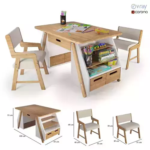 Kid Table 01 3D model