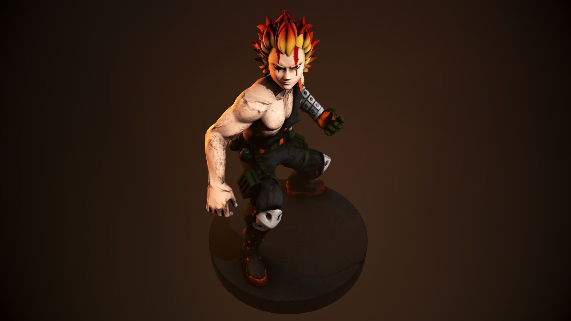Katsuki Bakugou figurine 3D print model_7