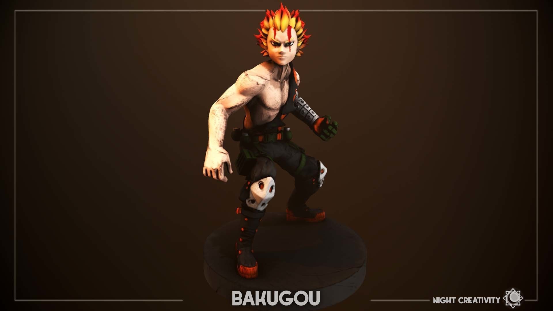 Katsuki Bakugou figurine 3D print model_3
