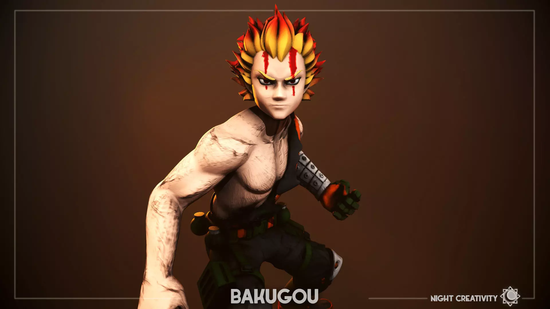 Katsuki Bakugou figurine 3D print model_0