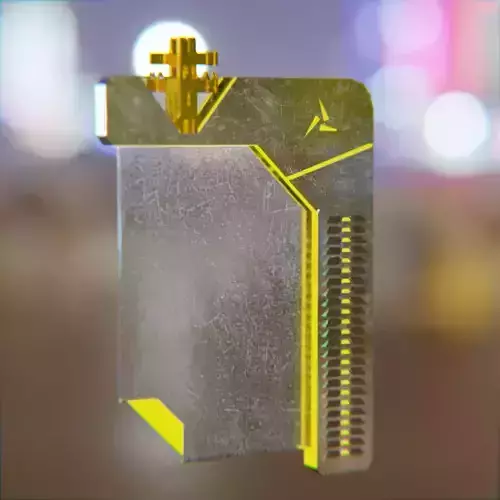 Data chip Cyberpunk style Low-poly 3D model