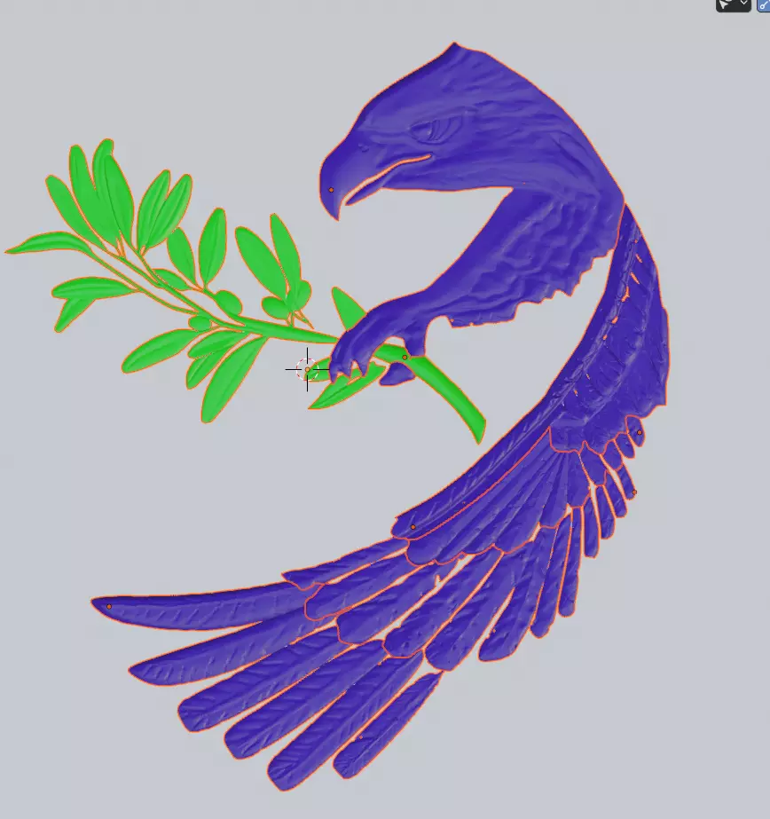 Circular Eagle Design for CNC cutting 3D print model