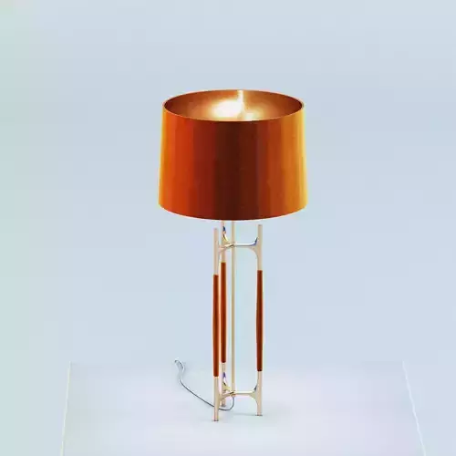 Classic Brass and Leather Table Lamp 3D model Classic Brass and Leather Table Lamp 3D model