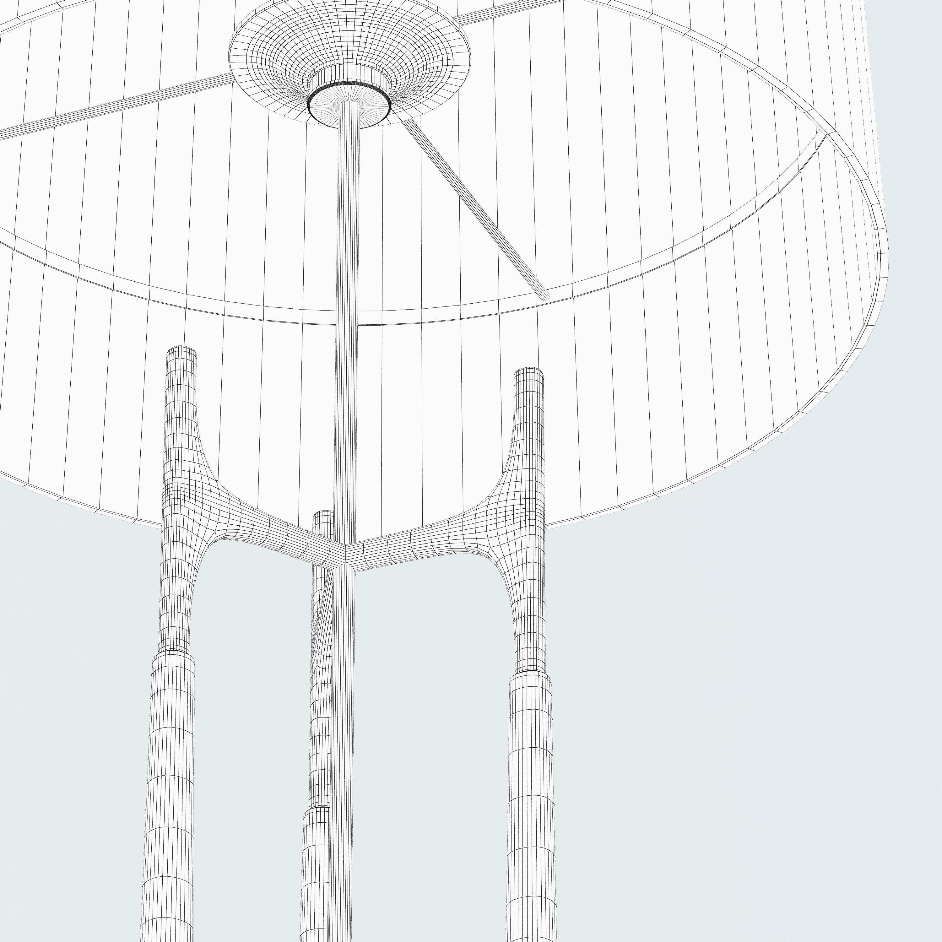 Classic Brass and Leather Table Lamp 3D model_4