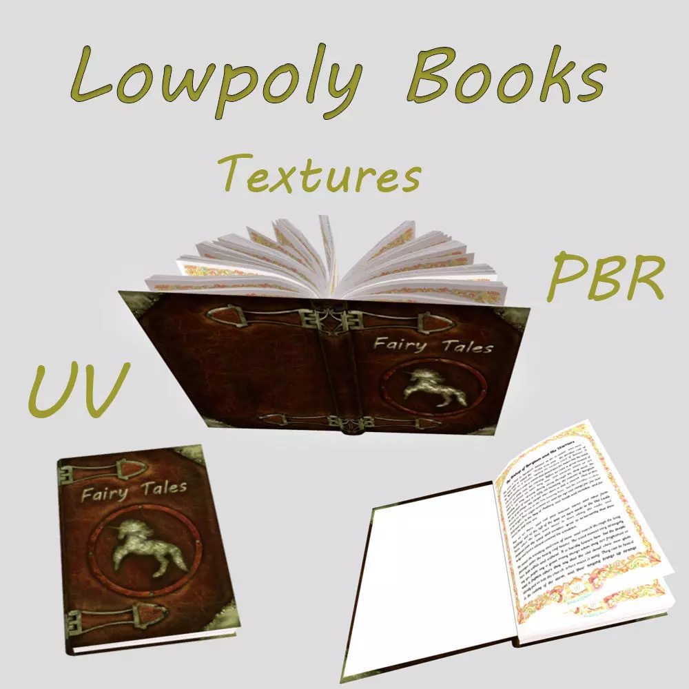 Fairy Tales Book Low-poly 3D model_0