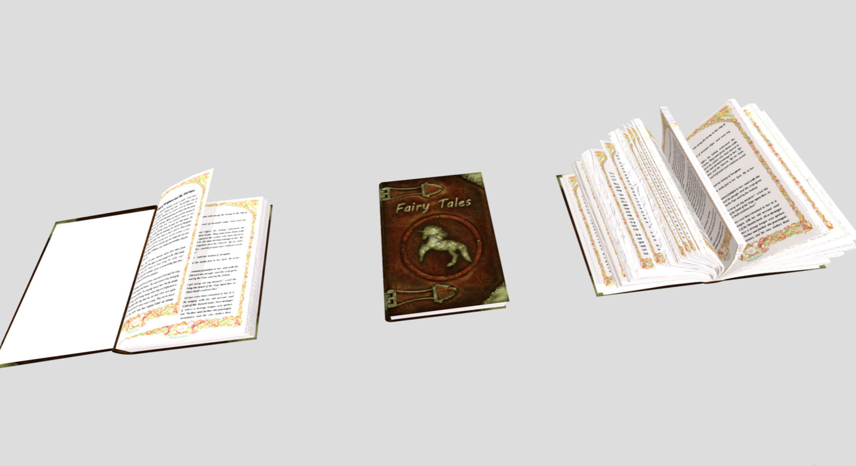 Fairy Tales Book Low-poly 3D model_1