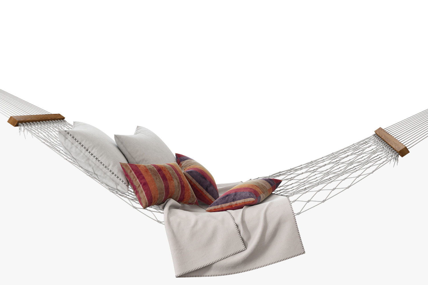 Knitted hammock 3D model_3