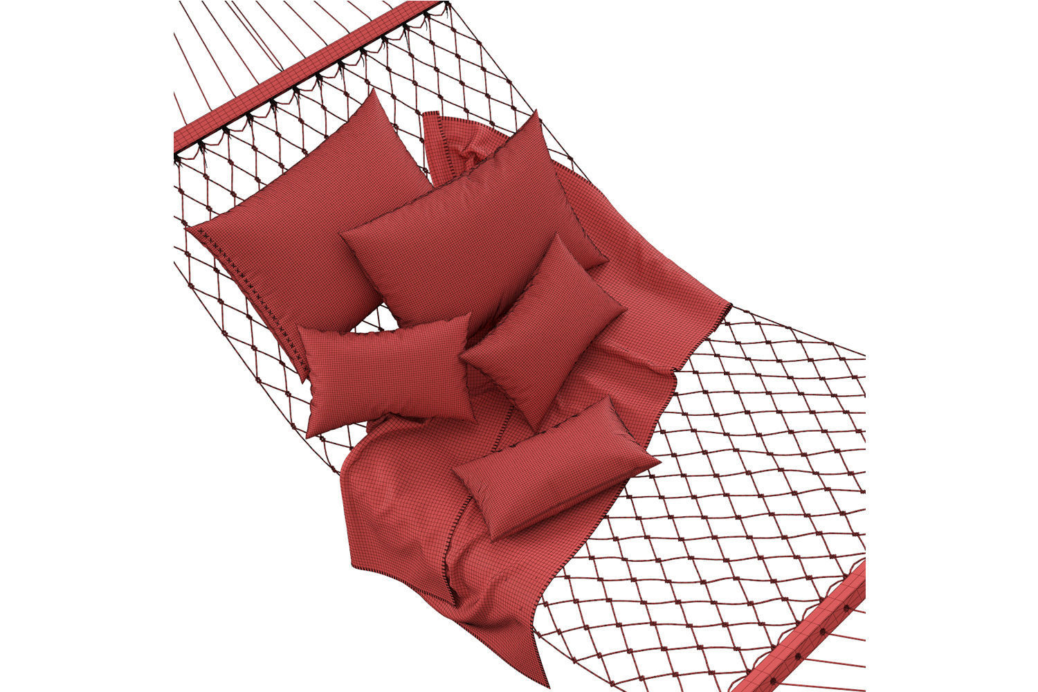 Knitted hammock 3D model_7