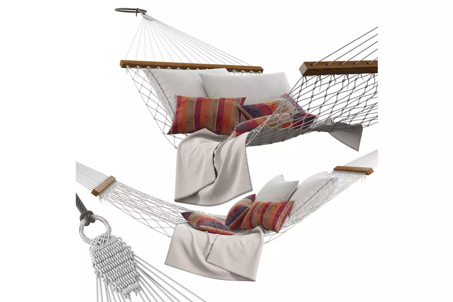 Knitted hammock 3D model_0