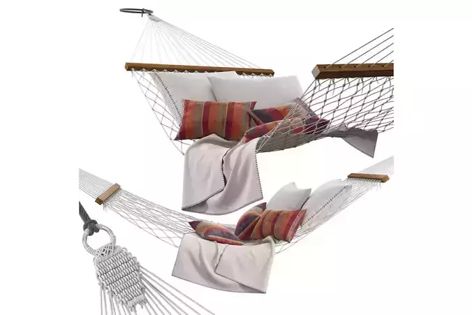 Knitted hammock 3D model
