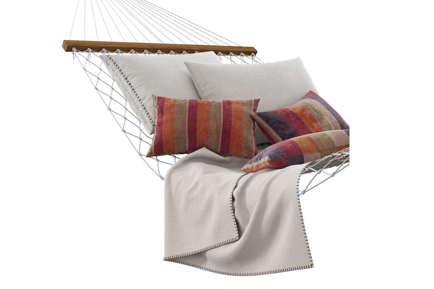 Knitted hammock 3D model_2