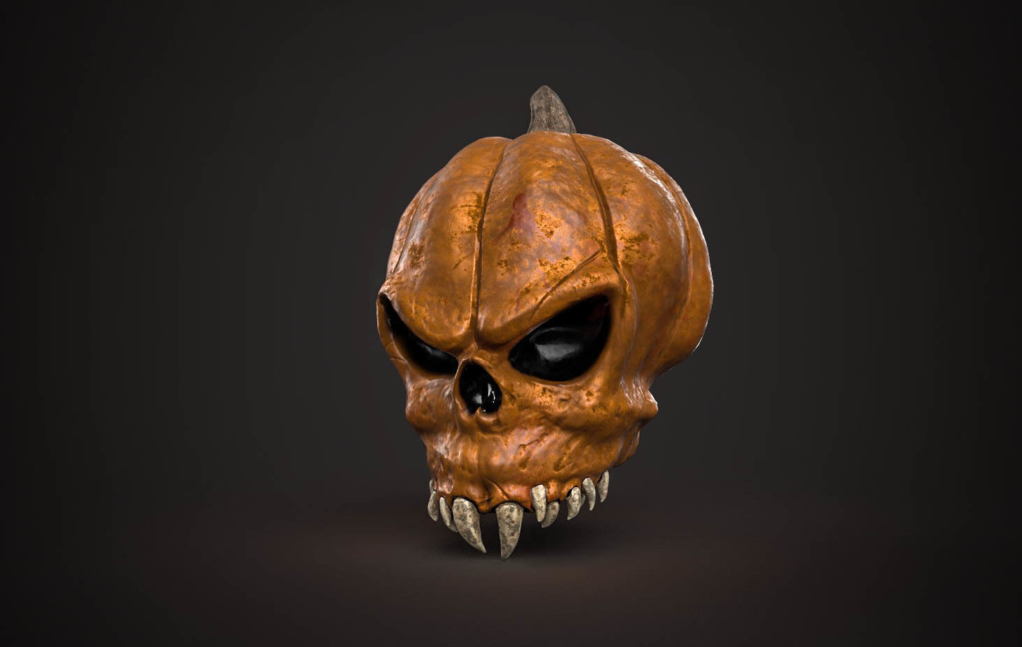 Pumpkin Skull Low-poly 3D model_0