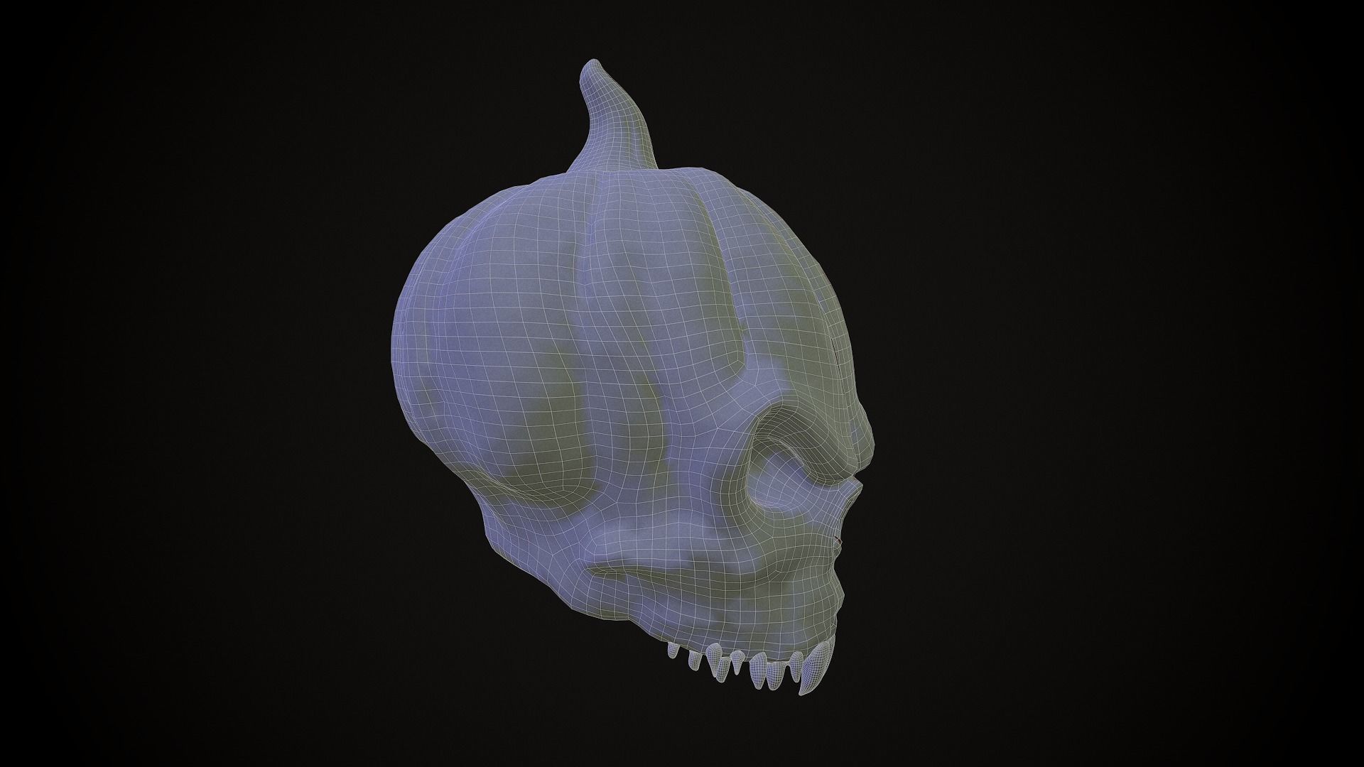 Pumpkin Skull Low-poly 3D model_3