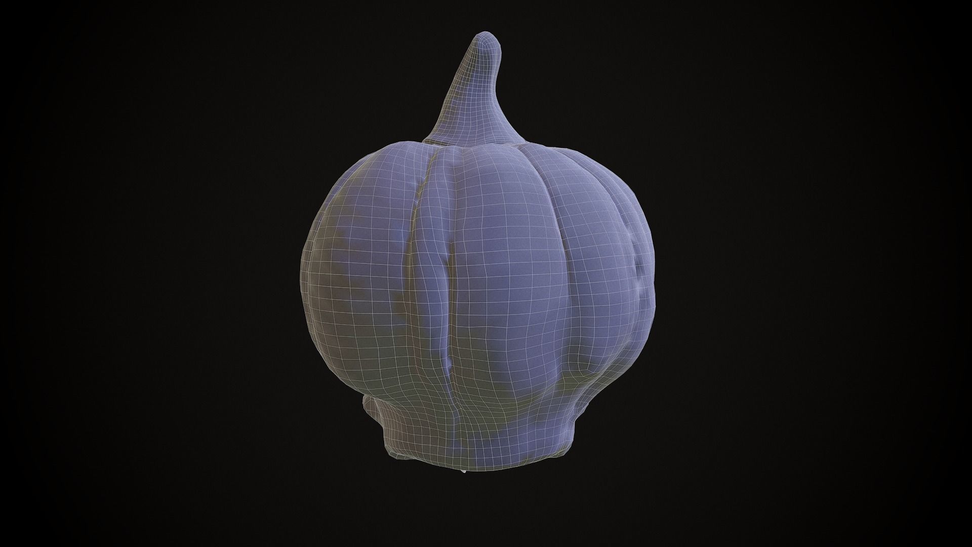 Pumpkin Skull Low-poly 3D model_6