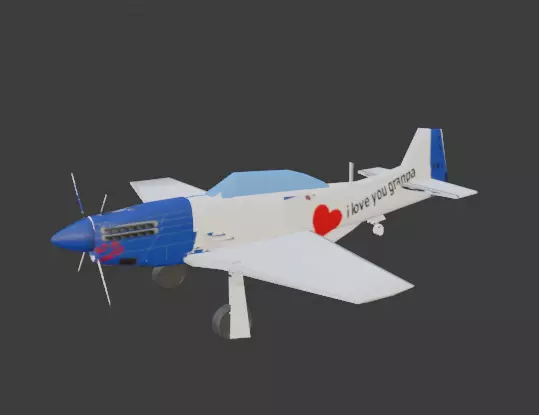 p51d mustang grandpa present Free 3D model