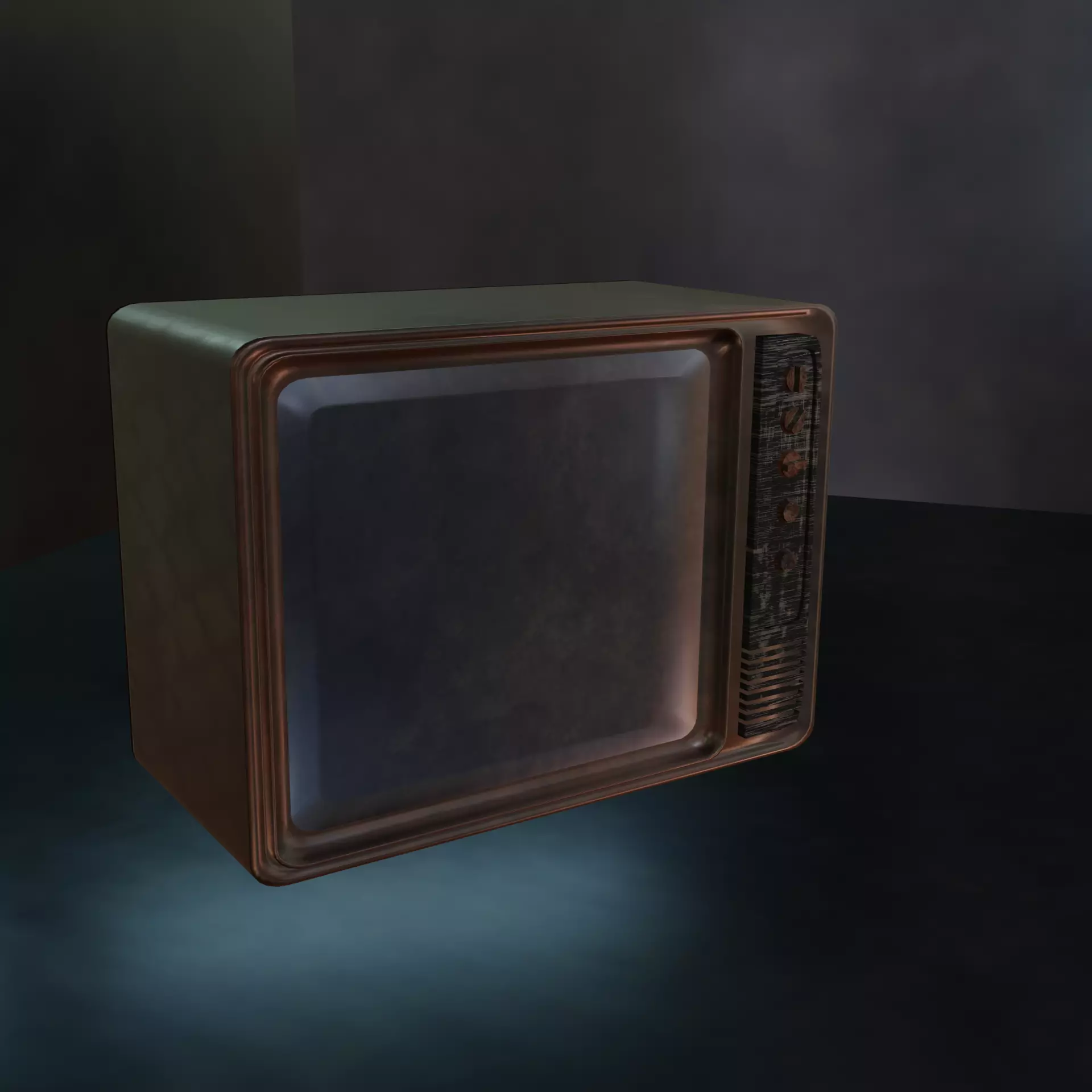 Old vintage TV television Free low-poly 3D model_0