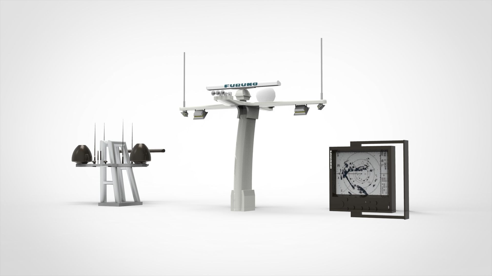 Marine radar 3D model_2