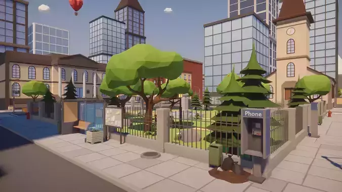 Low Poly Megapolis Pack Low-poly 3D model
