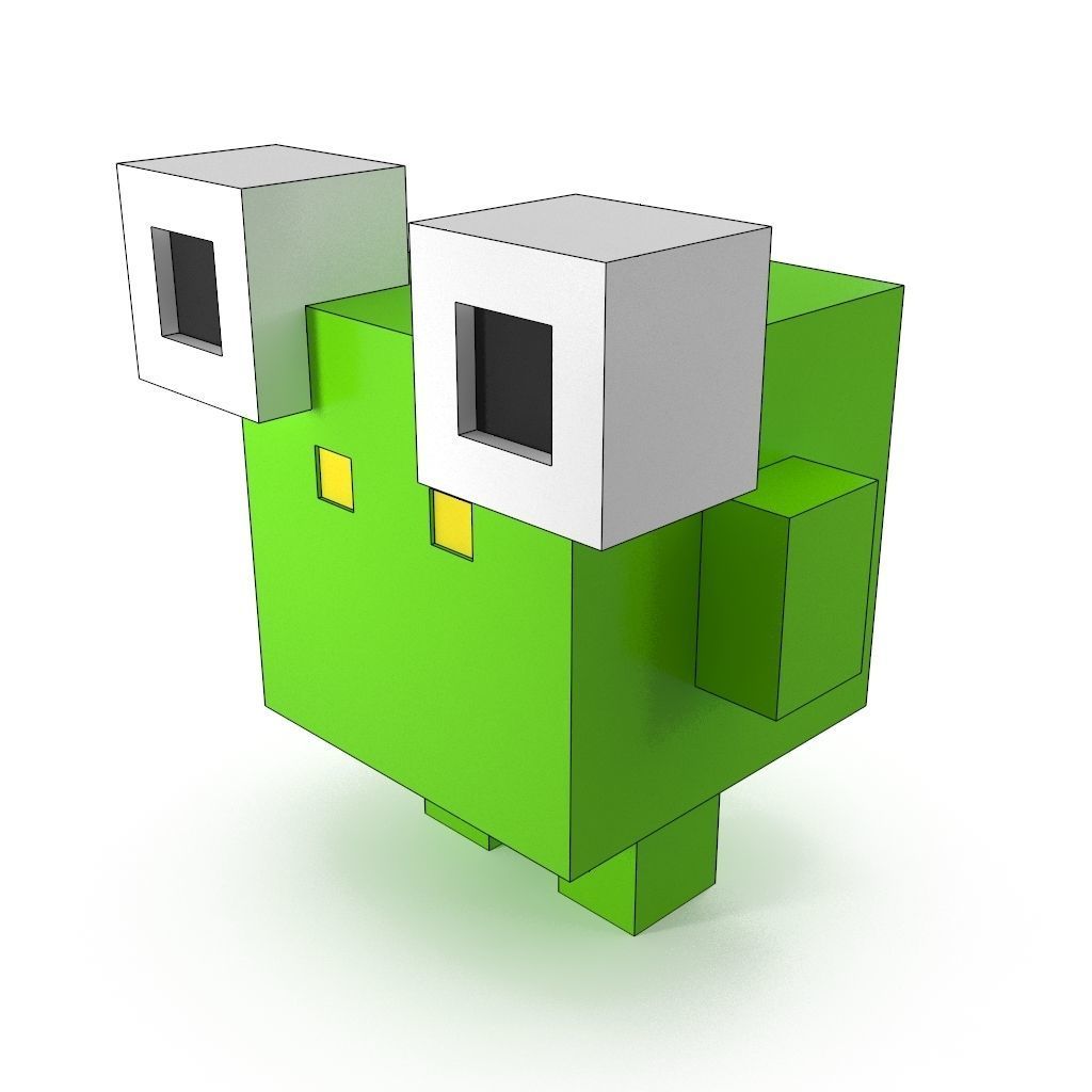 Voxel frog Low-poly 3D model_1