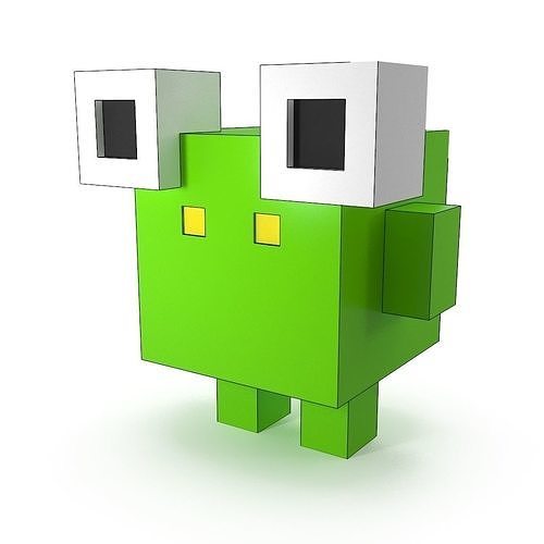 Voxel frog Low-poly 3D model