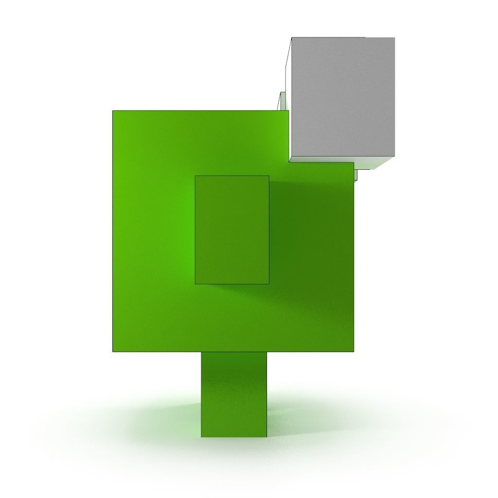 Voxel frog Low-poly 3D model_6