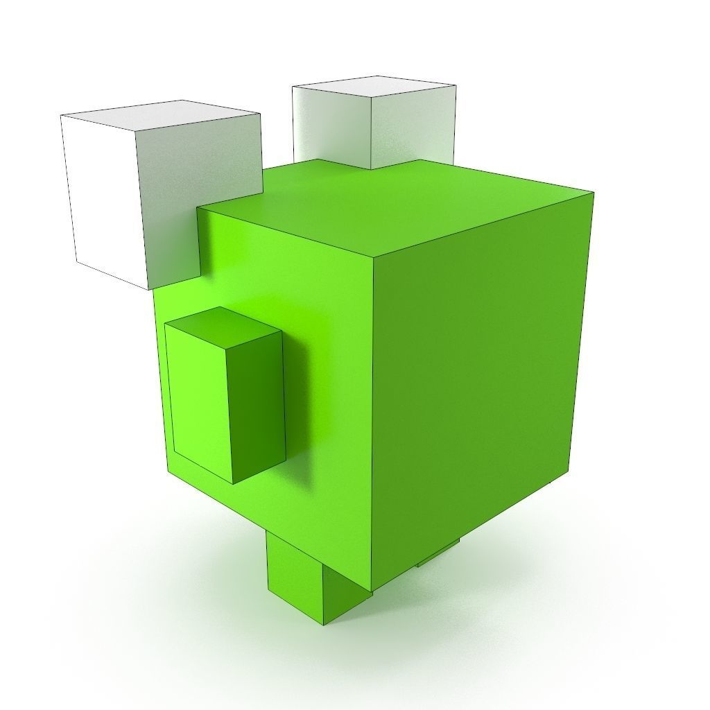 Voxel frog Low-poly 3D model_5
