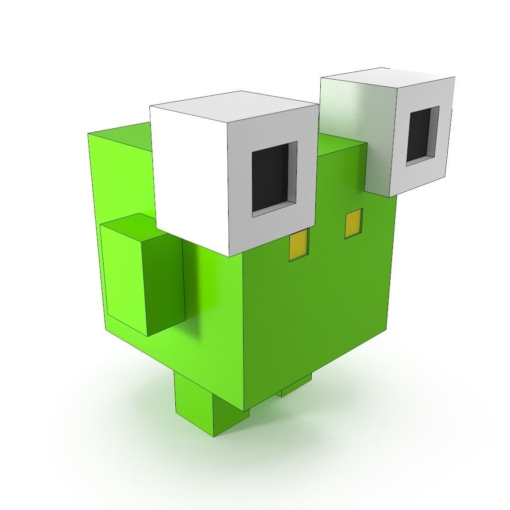Voxel frog Low-poly 3D model_4