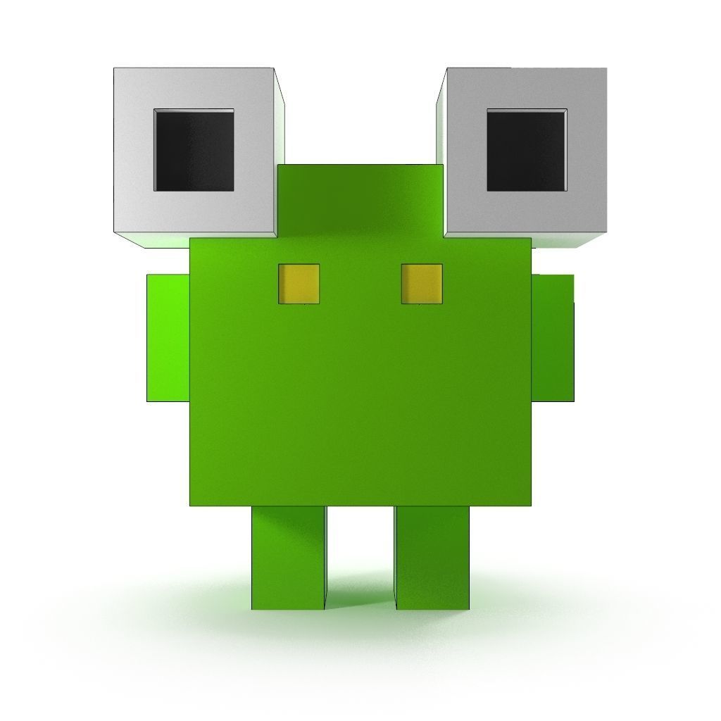 Voxel frog Low-poly 3D model_7