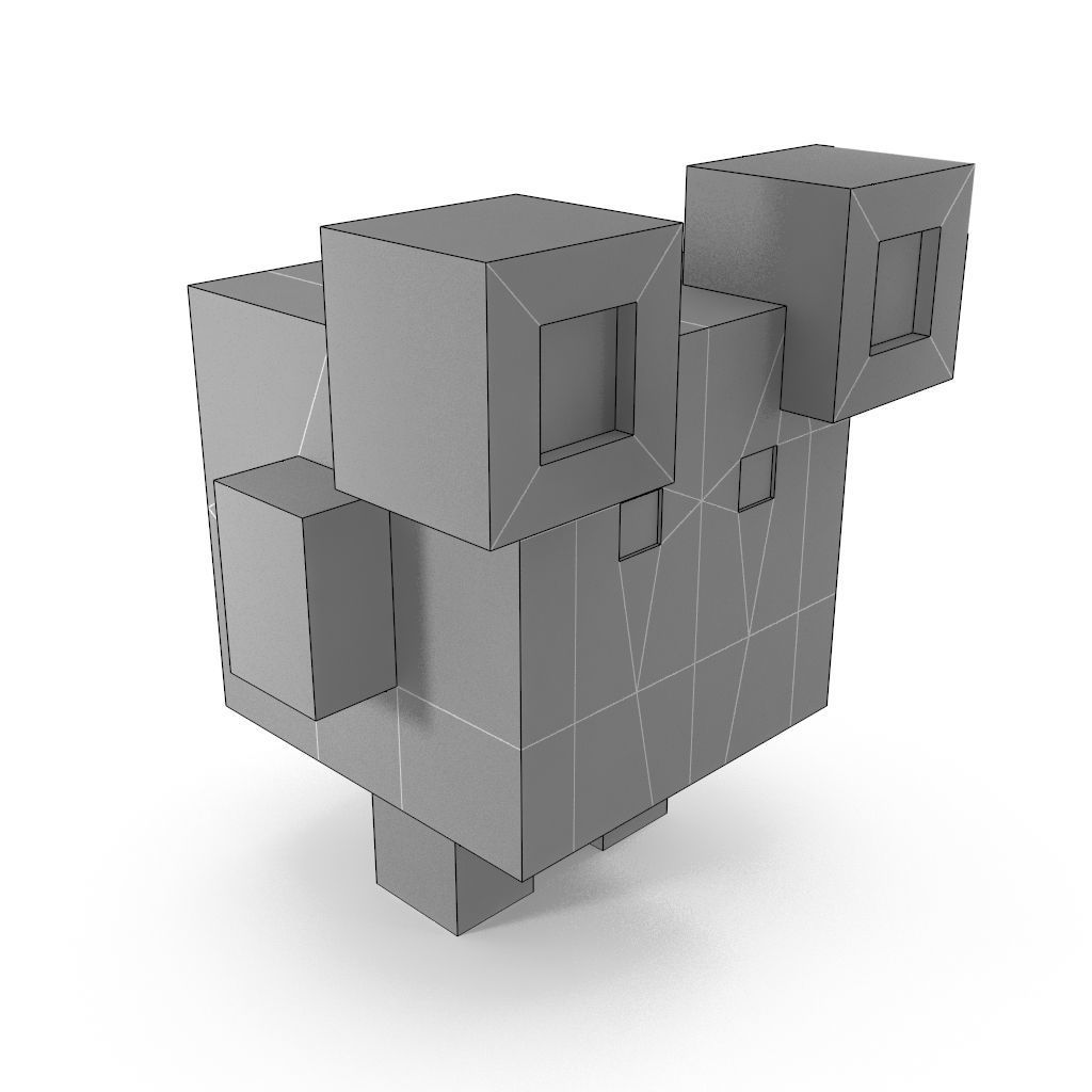 Voxel frog Low-poly 3D model_10