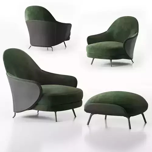 Armchair minotti angie 3D model