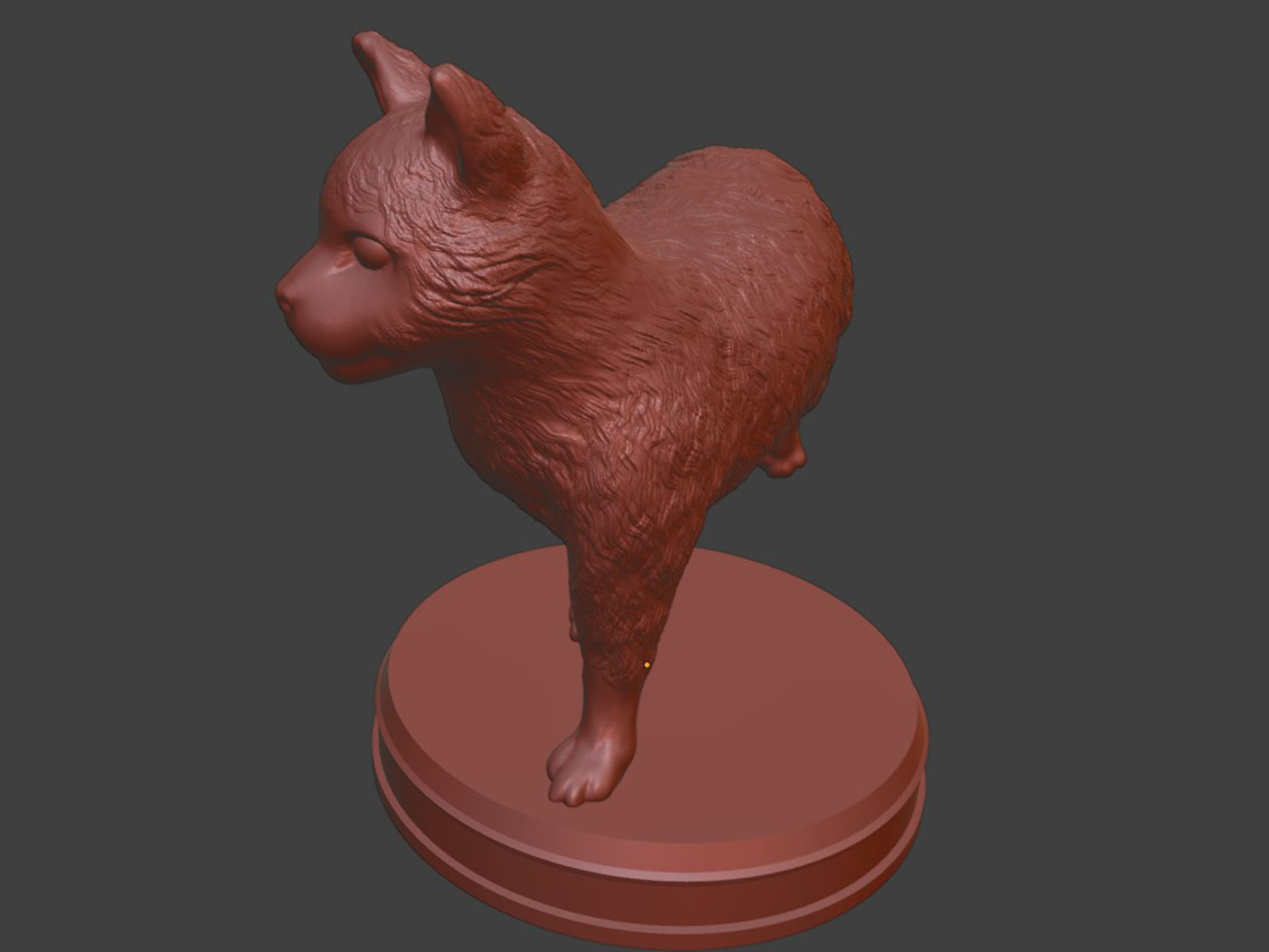 Silver Furry Cat 3D print model_10