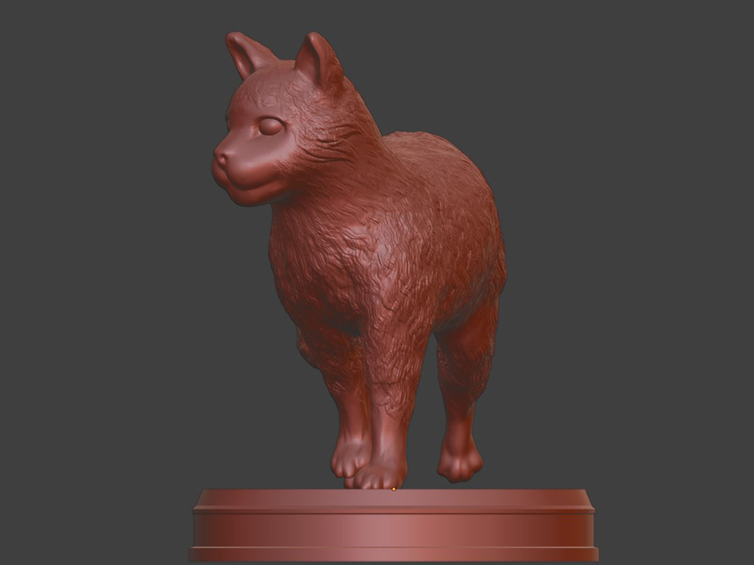 Silver Furry Cat 3D print model_9