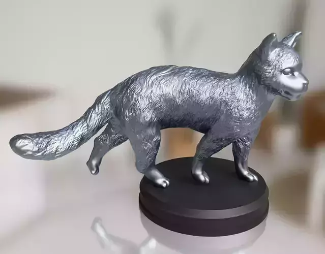 Silver Furry Cat 3D print model