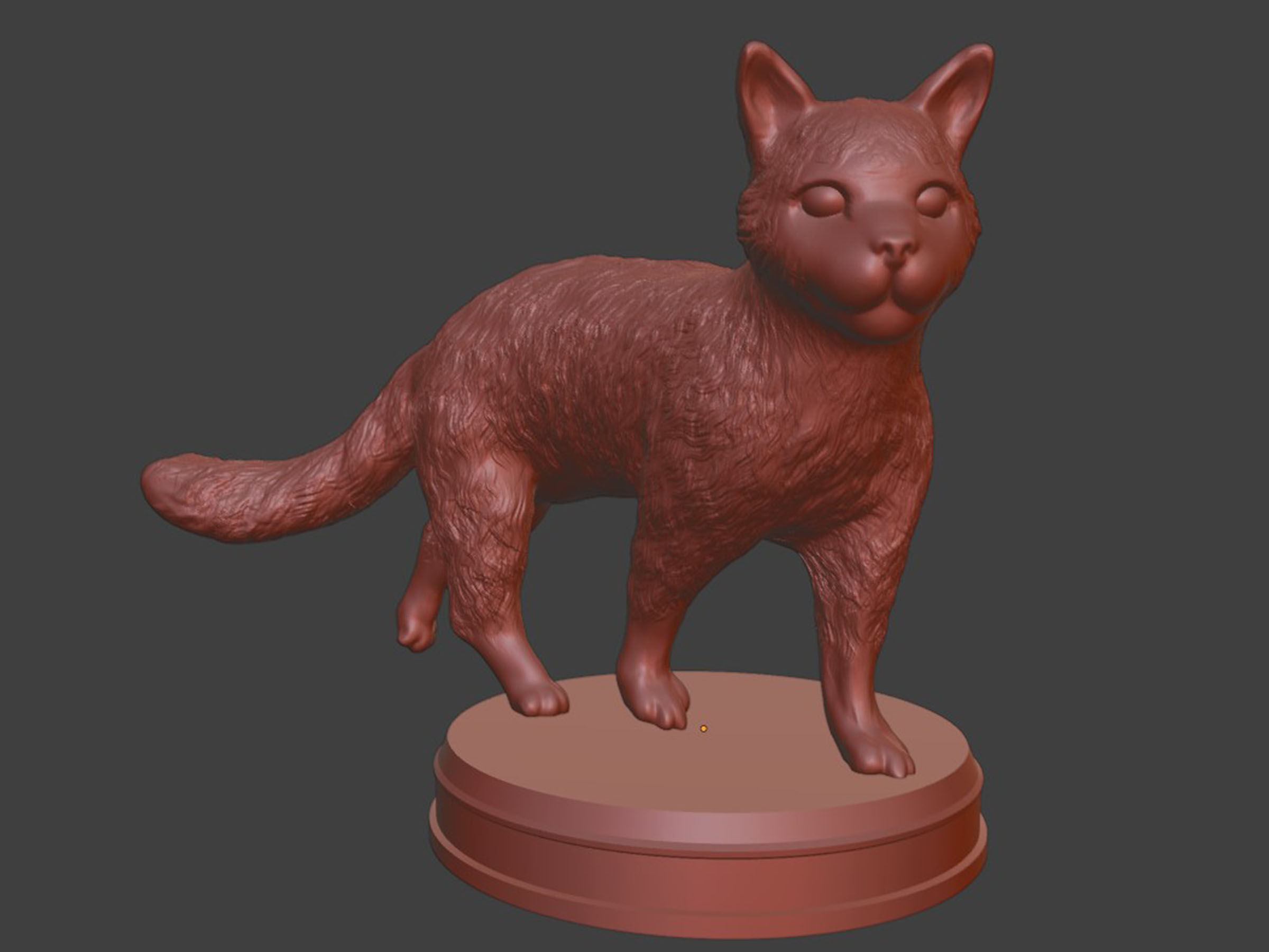 Silver Furry Cat 3D print model_8