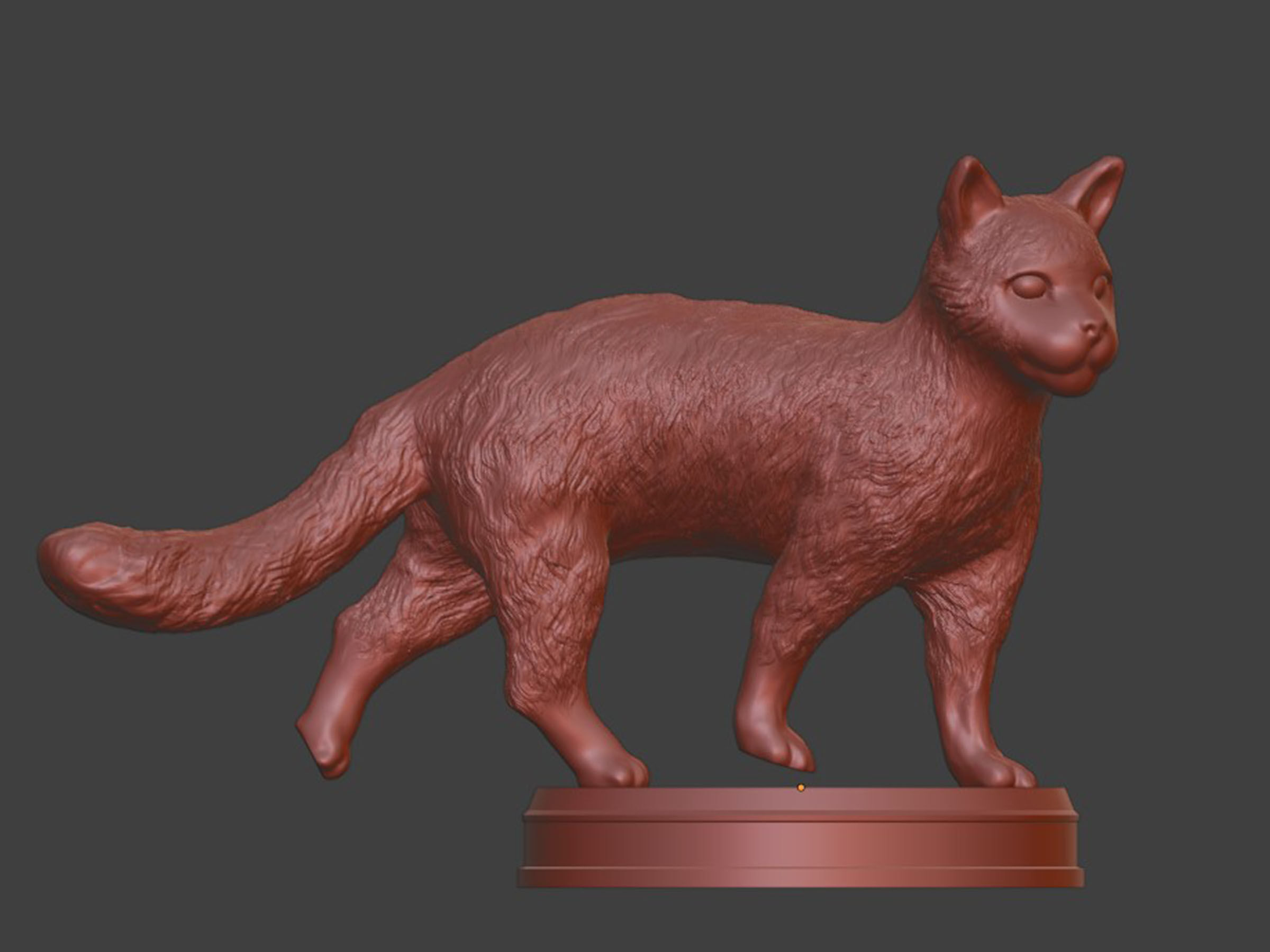 Silver Furry Cat 3D print model_7