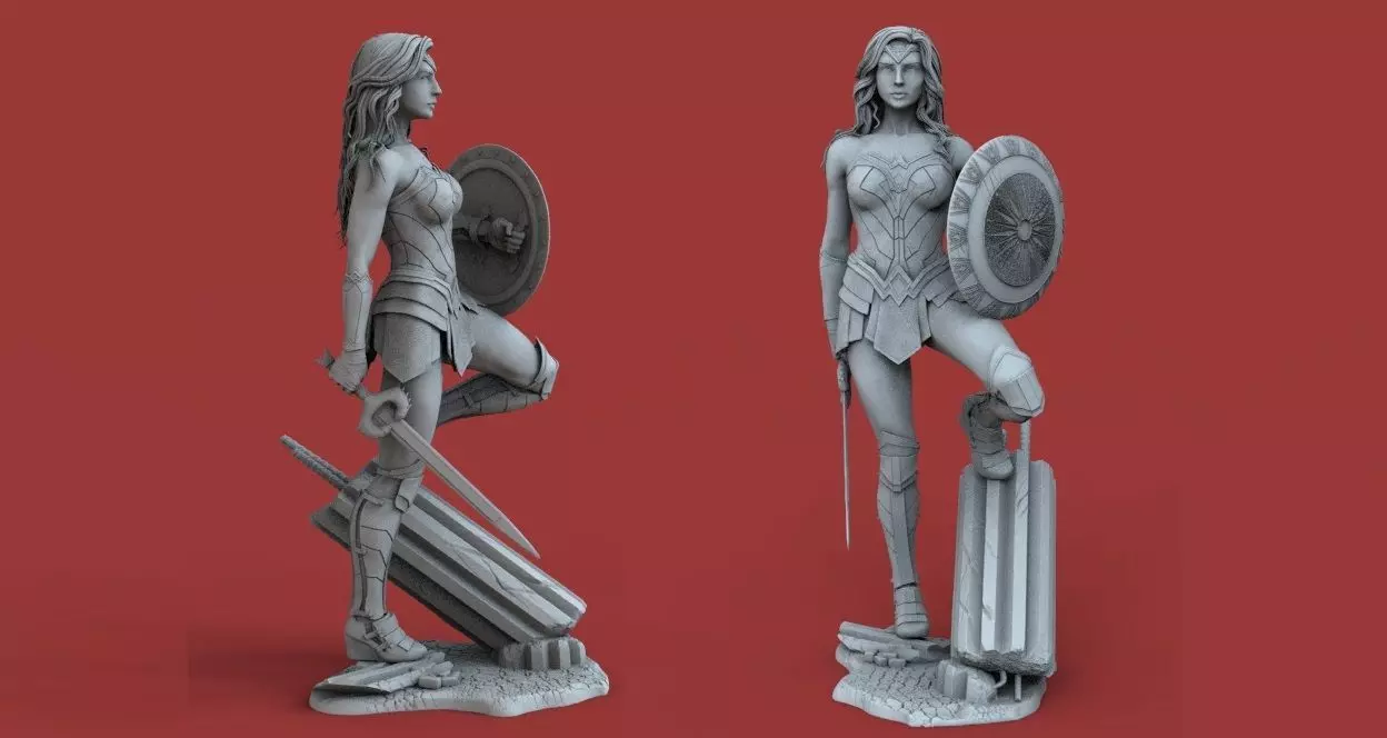 Wonder Woman 3D Print Model 3D model_0