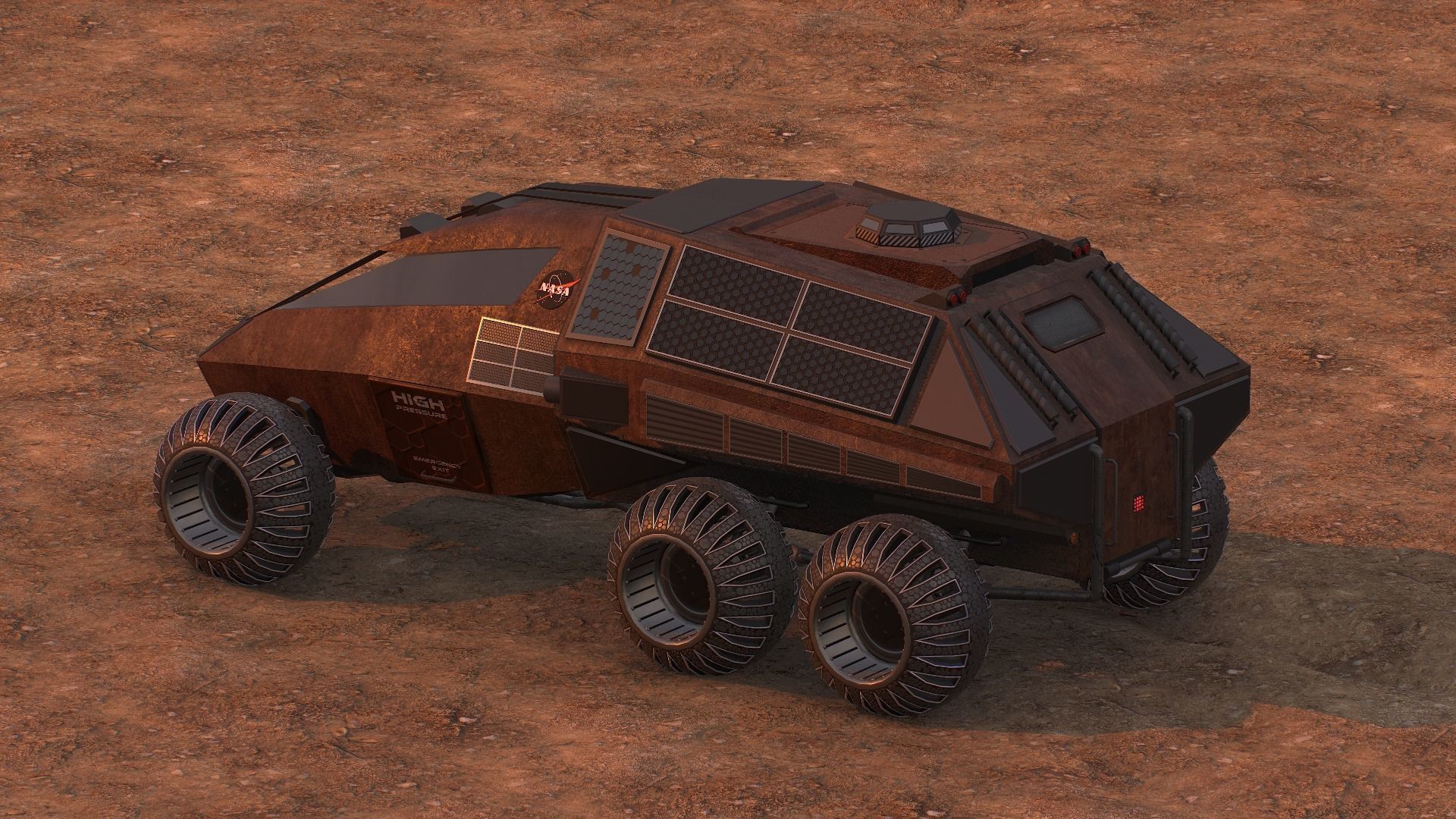 NASA exploration rover Low-poly 3D model_22