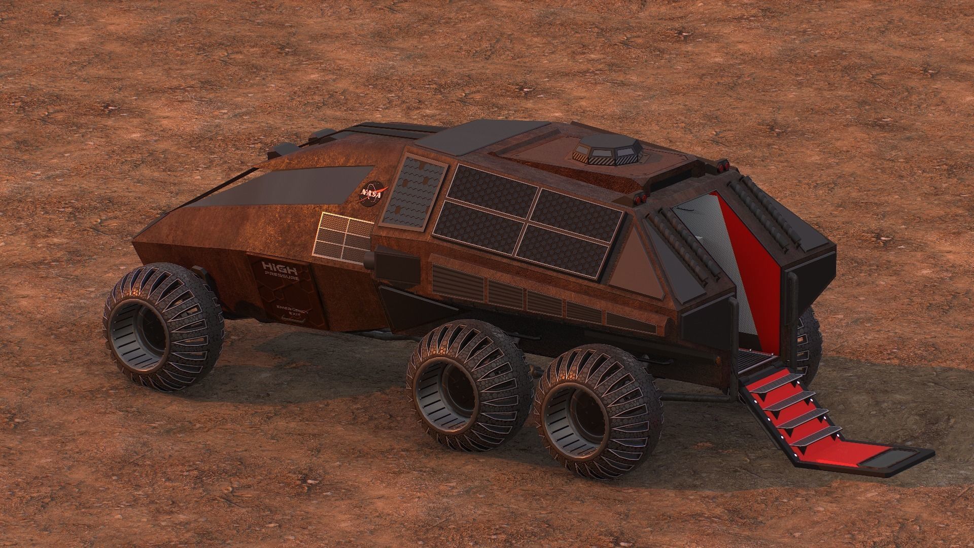 NASA exploration rover Low-poly 3D model_31