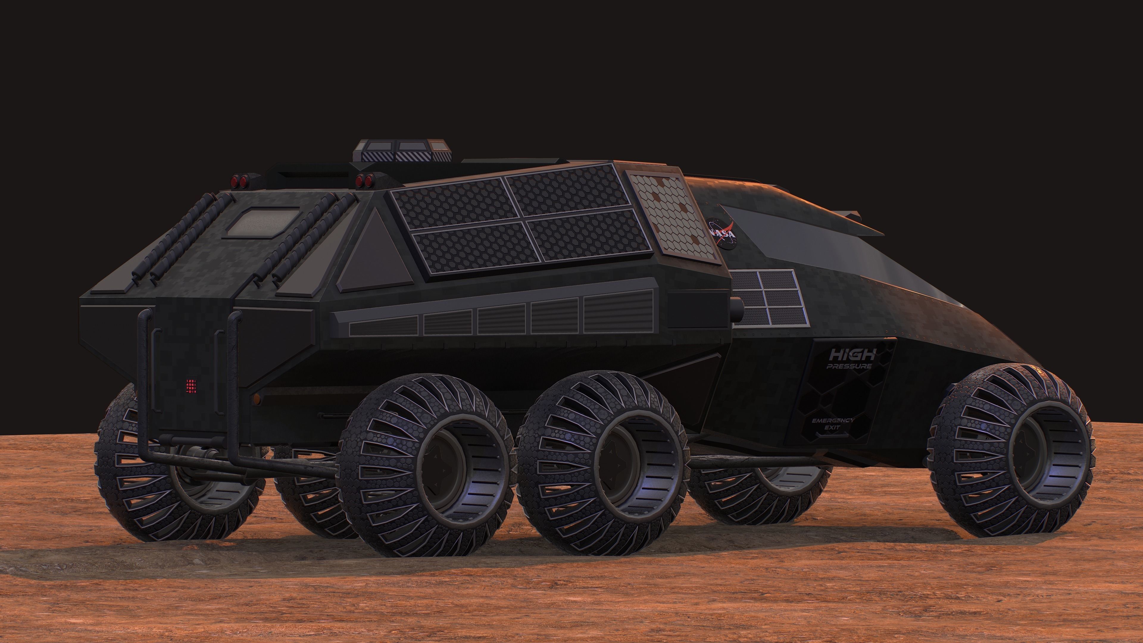 NASA exploration rover Low-poly 3D model_5