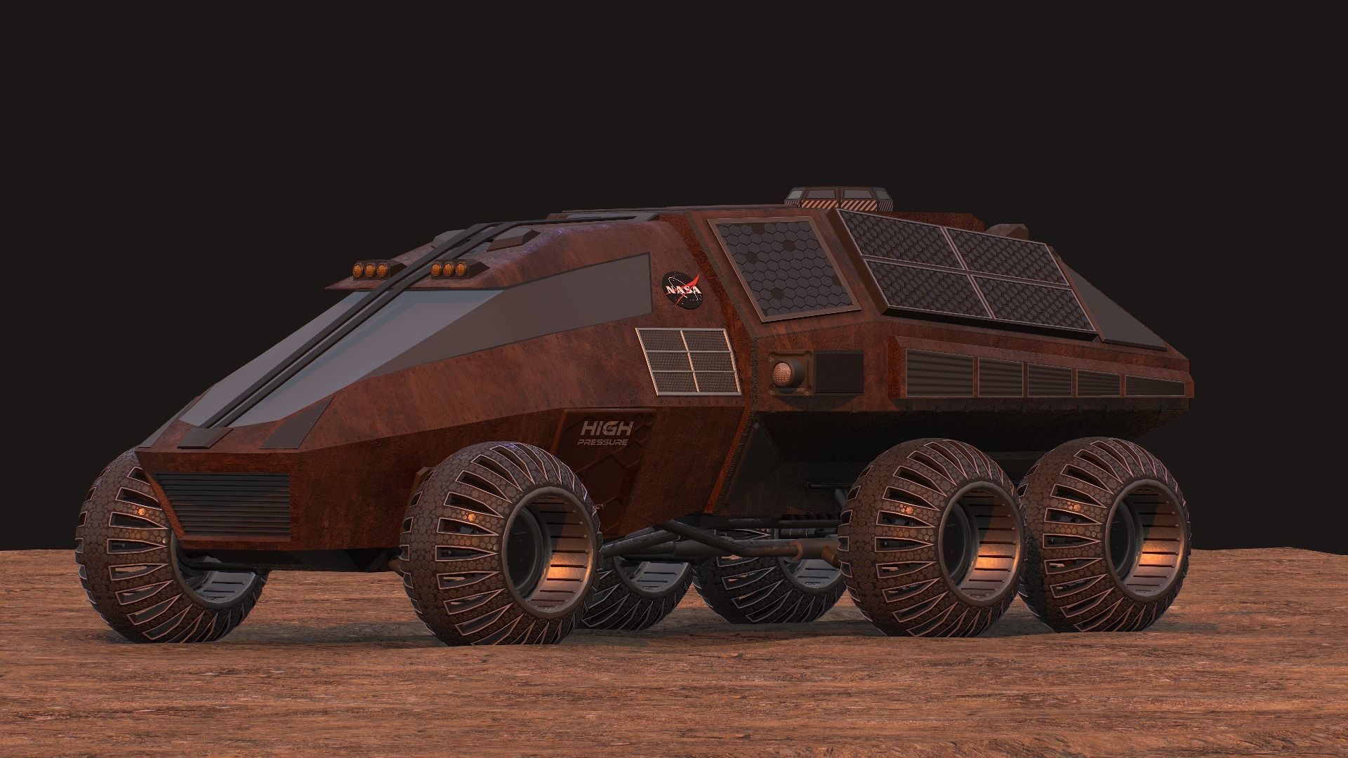 NASA exploration rover Low-poly 3D model_20